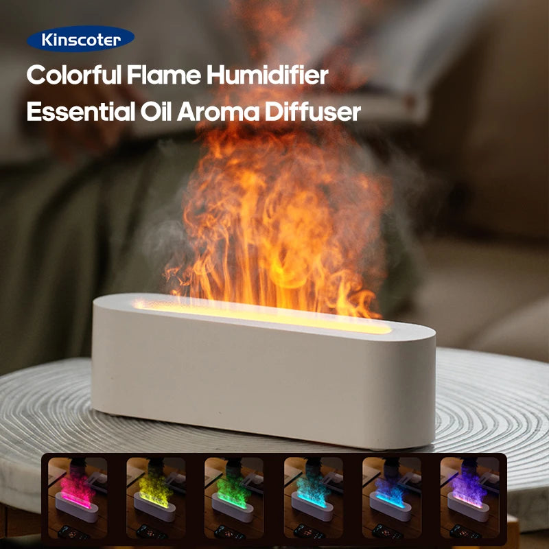 π₯β¨ FlameGlow Aromatherapy Diffuser β Colorful Flame-Effect Humidifier with Cool Mist & Timer πΏπ§