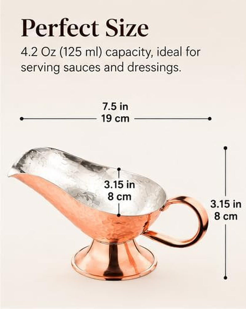 ๐งก๐ Copper Charm โ Handmade Turkish Copper Gravy Boat for Holiday Feasts โจ๐ฅ