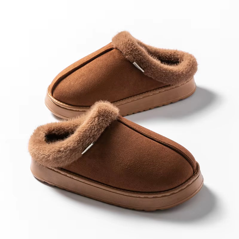 ☁️ Cloud Luxe – Plush Unisex Slippers with Cushioned Winter Soles 🖤✨