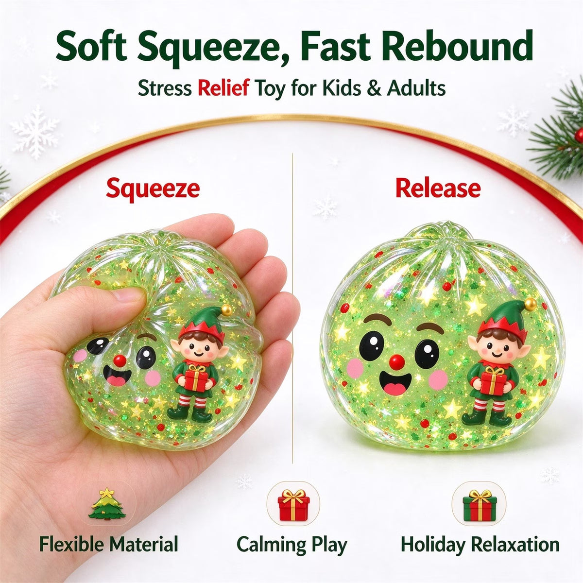 🎁 Christmas Dumpling Squishy Blind Box – Elf Edition | Mystery Squishy with Steamer