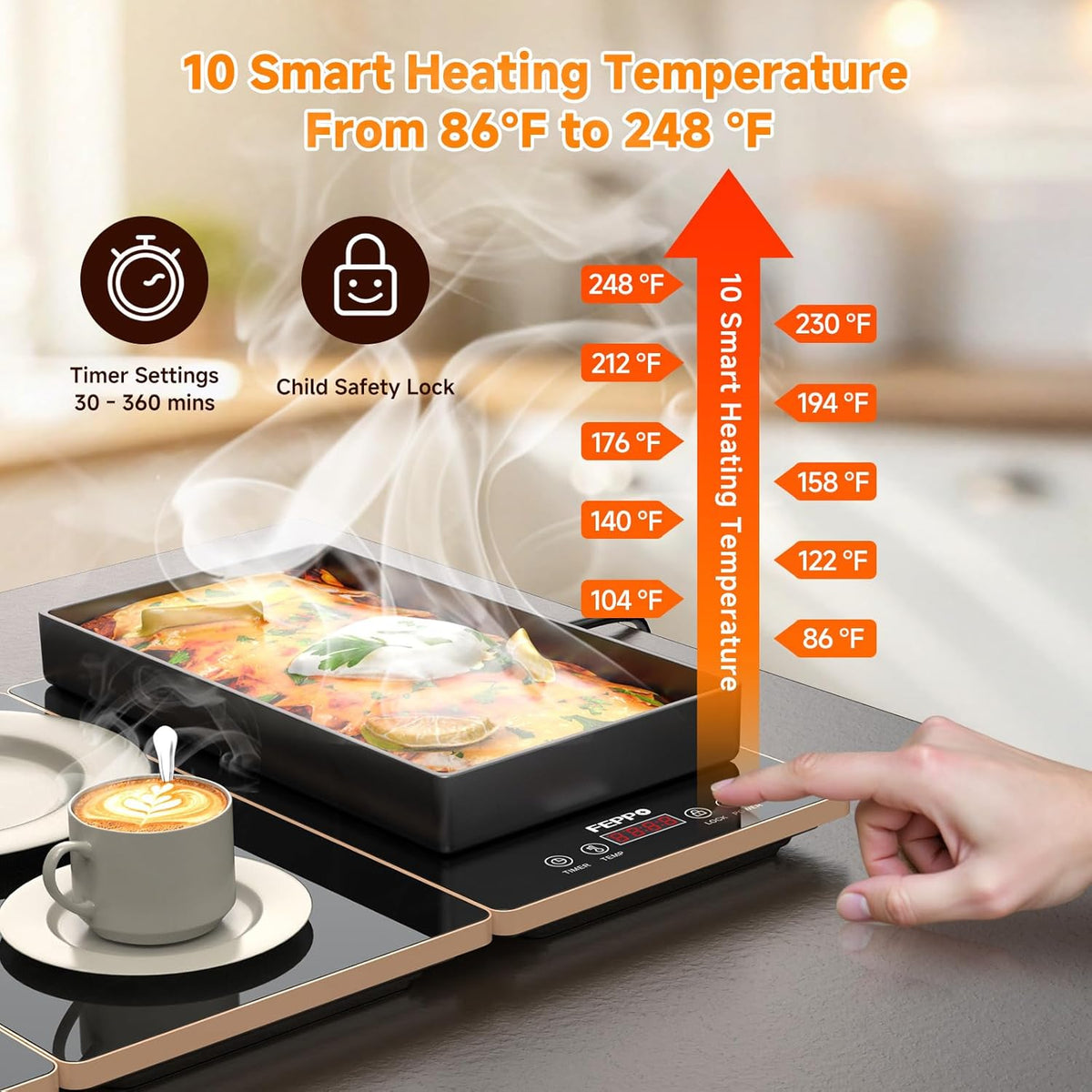 ✨ 4-in-1 Electric Food Warming Tray – Keep Meals Warm for Parties & Gatherings
