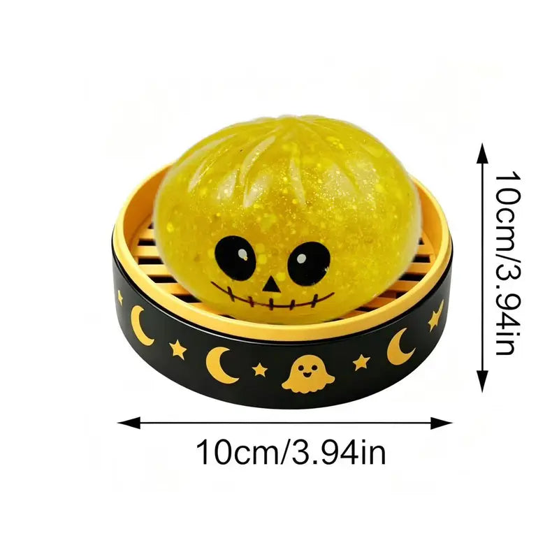 Halloween Cute Scary Ghost Maruko Mochi Squishy Toy Set - Soft Stretchy Squeeze Stress Relief Fidget Toys, Mini Portable Kids Sensory Item, Party Treat Bag Filler & Quirky Whimsical Gifts