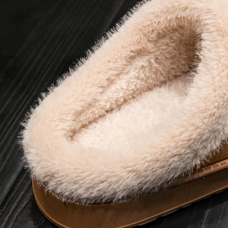 ☁️ Cloud Luxe – Plush Unisex Slippers with Cushioned Winter Soles 🖤✨