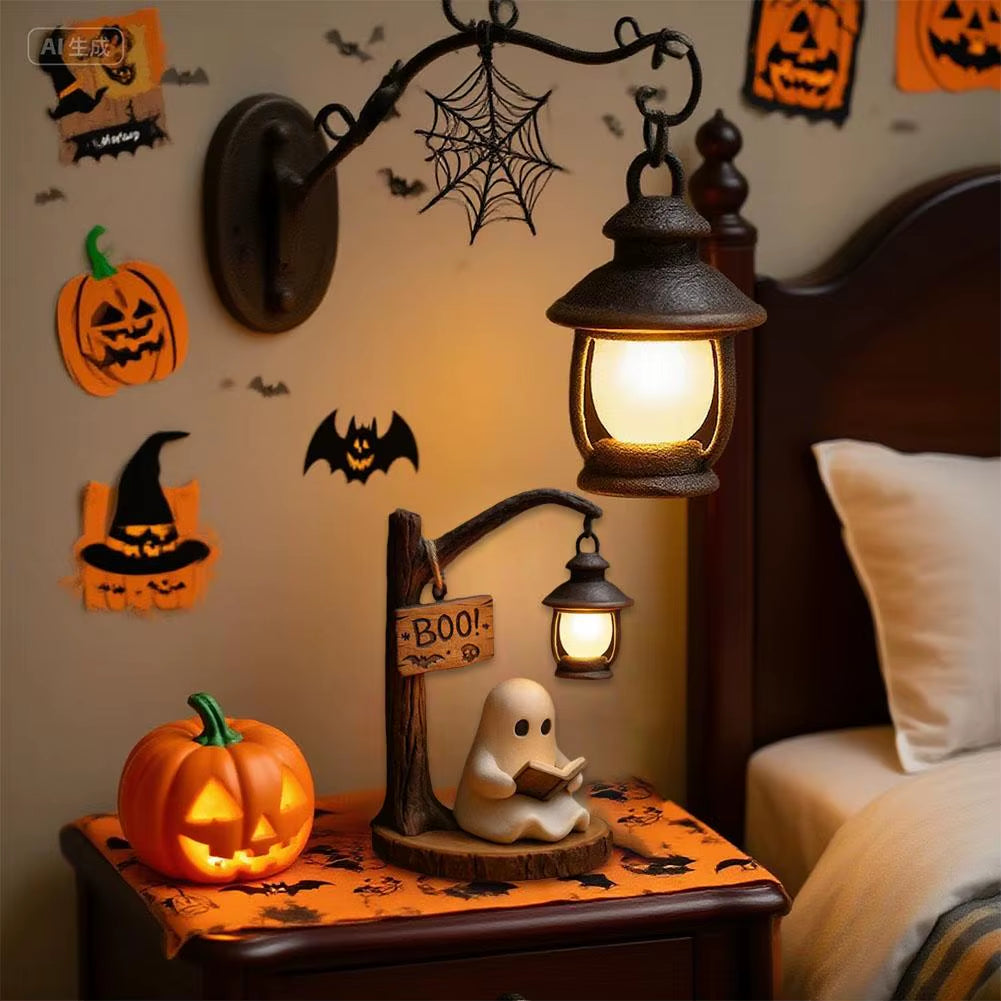 👻 Cute Ghost 3D Resin Night Light – Halloween Bedroom & Home Decor