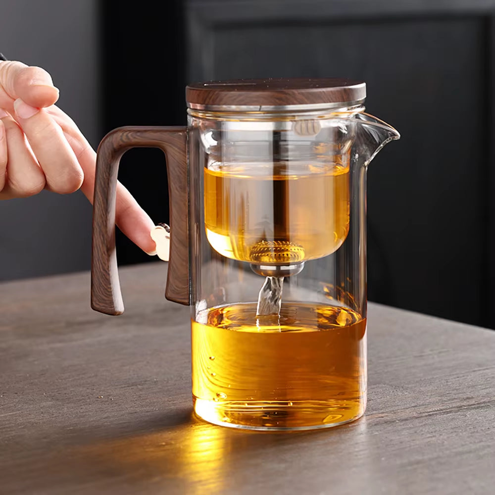🍵✨ Steep. Click. Sip. – Magnetic Glass Tea Pot with One-Touch Tea Separation 🌿