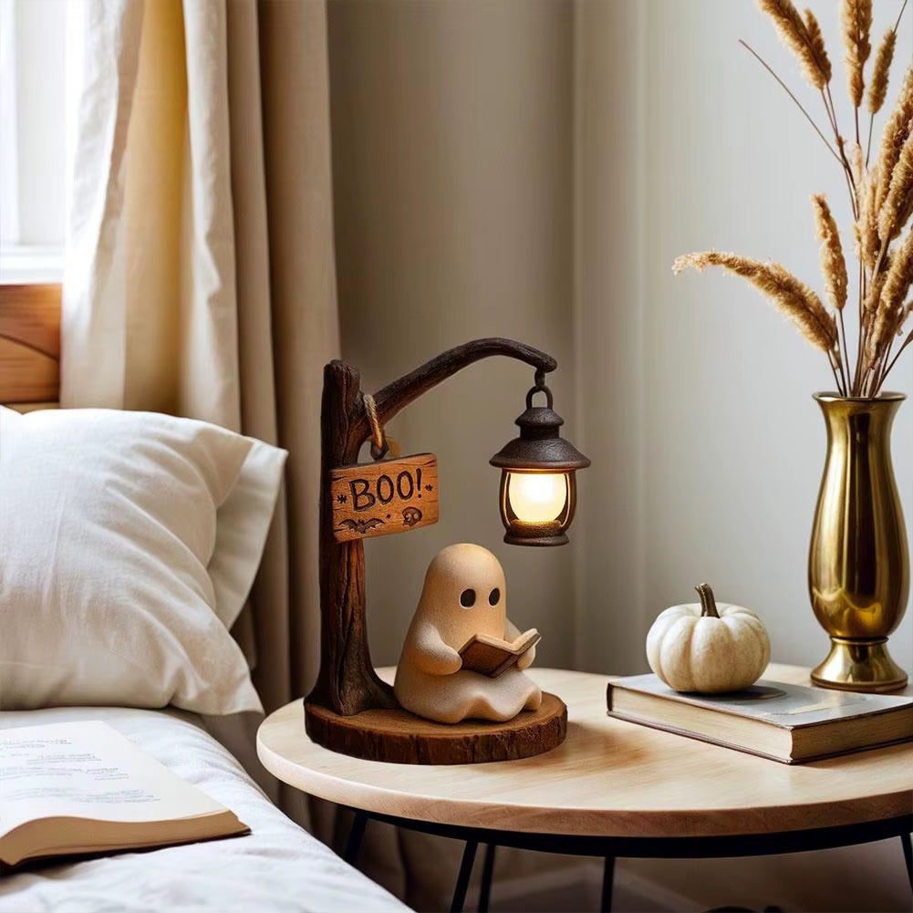 👻 Cute Ghost 3D Resin Night Light – Halloween Bedroom & Home Decor
