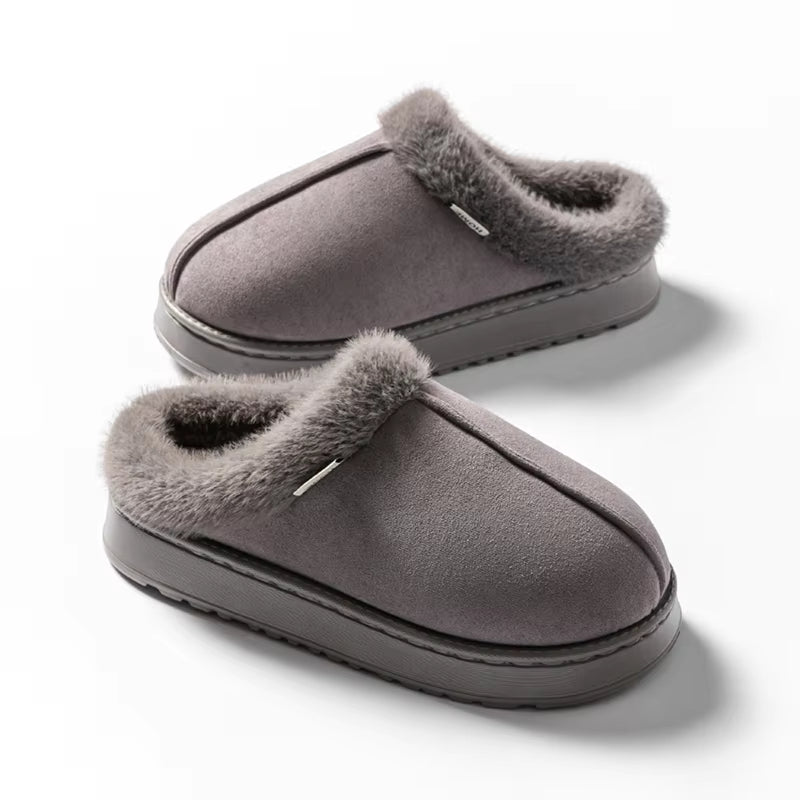 ☁️ Cloud Luxe – Plush Unisex Slippers with Cushioned Winter Soles 🖤✨
