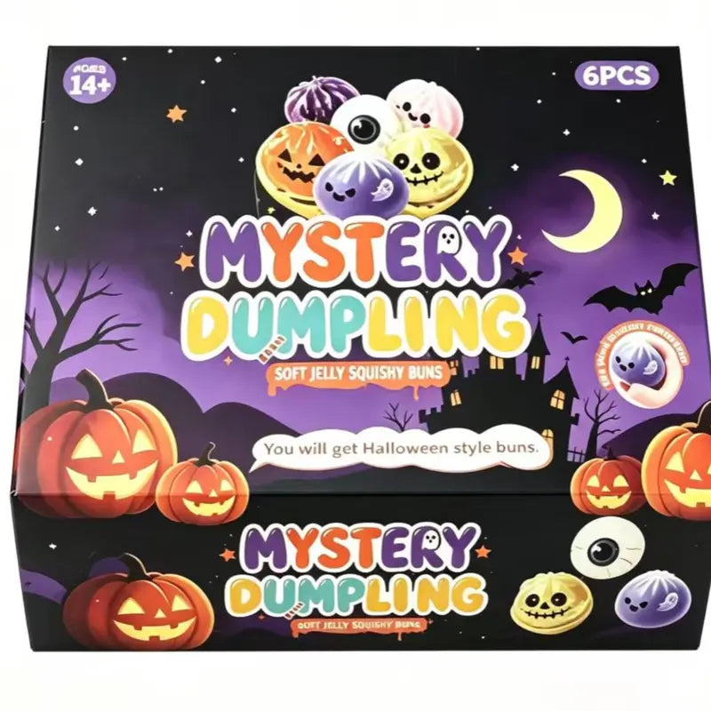 Halloween Cute Scary Ghost Maruko Mochi Squishy Toy Set - Soft Stretchy Squeeze Stress Relief Fidget Toys, Mini Portable Kids Sensory Item, Party Treat Bag Filler & Quirky Whimsical Gifts