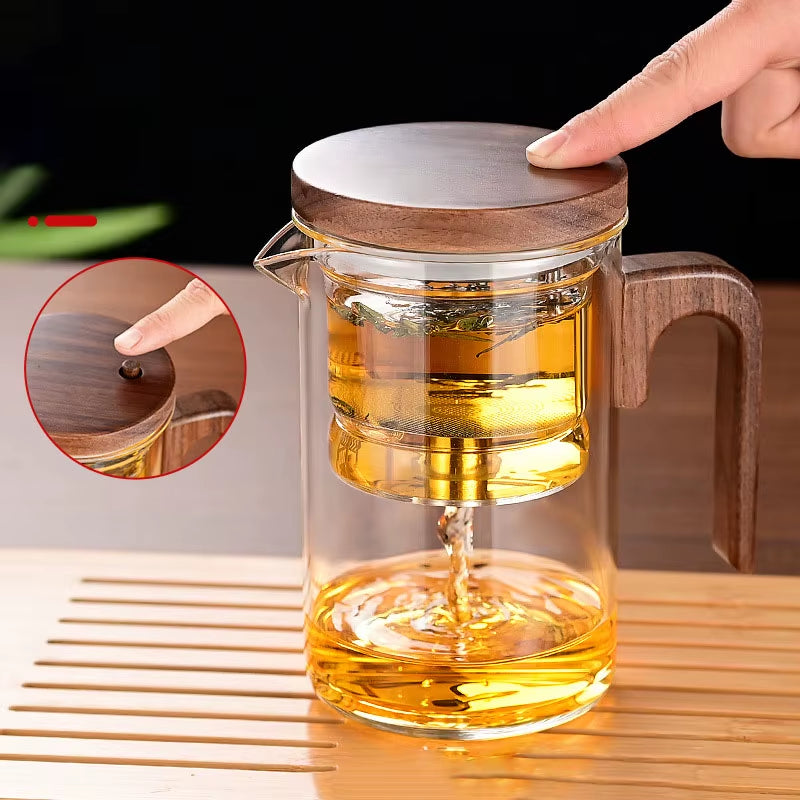🍵✨ Steep. Click. Sip. – Magnetic Glass Tea Pot with One-Touch Tea Separation 🌿