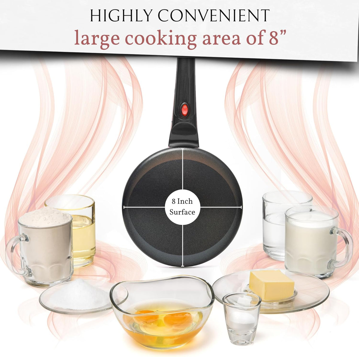🥞 Easy Crepe Maker – 8" Electric Nonstick Griddle for Crepes & Breakfast
