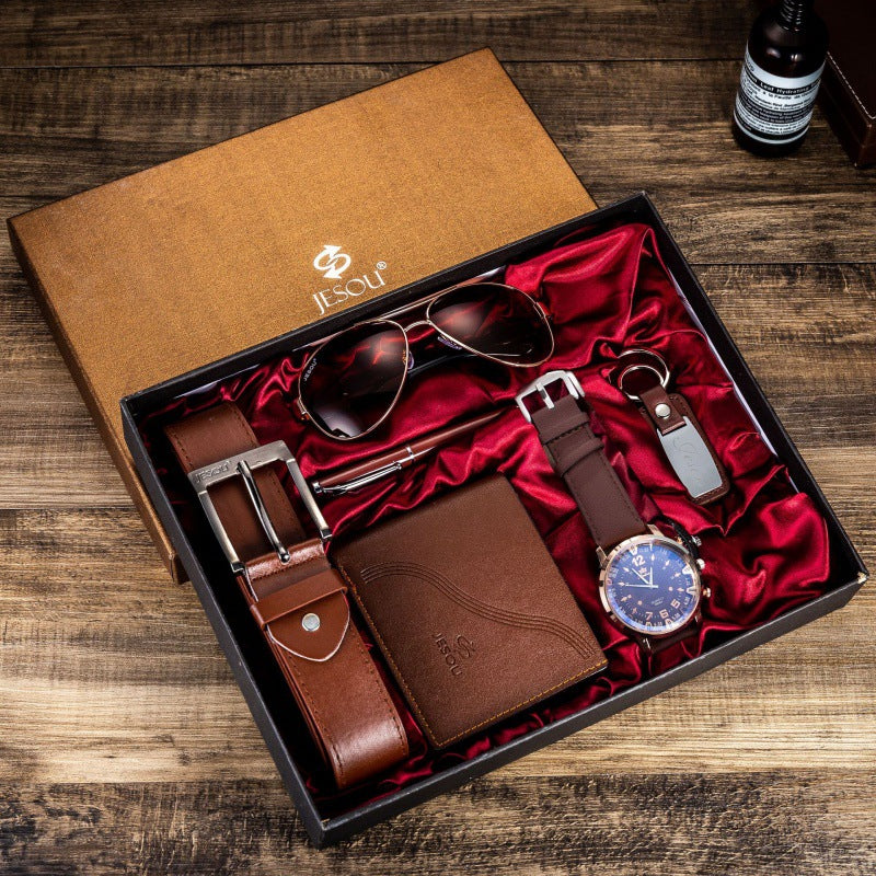 Men’s Classic Gift Set – Watch, Belt & Wallet with Gift Box