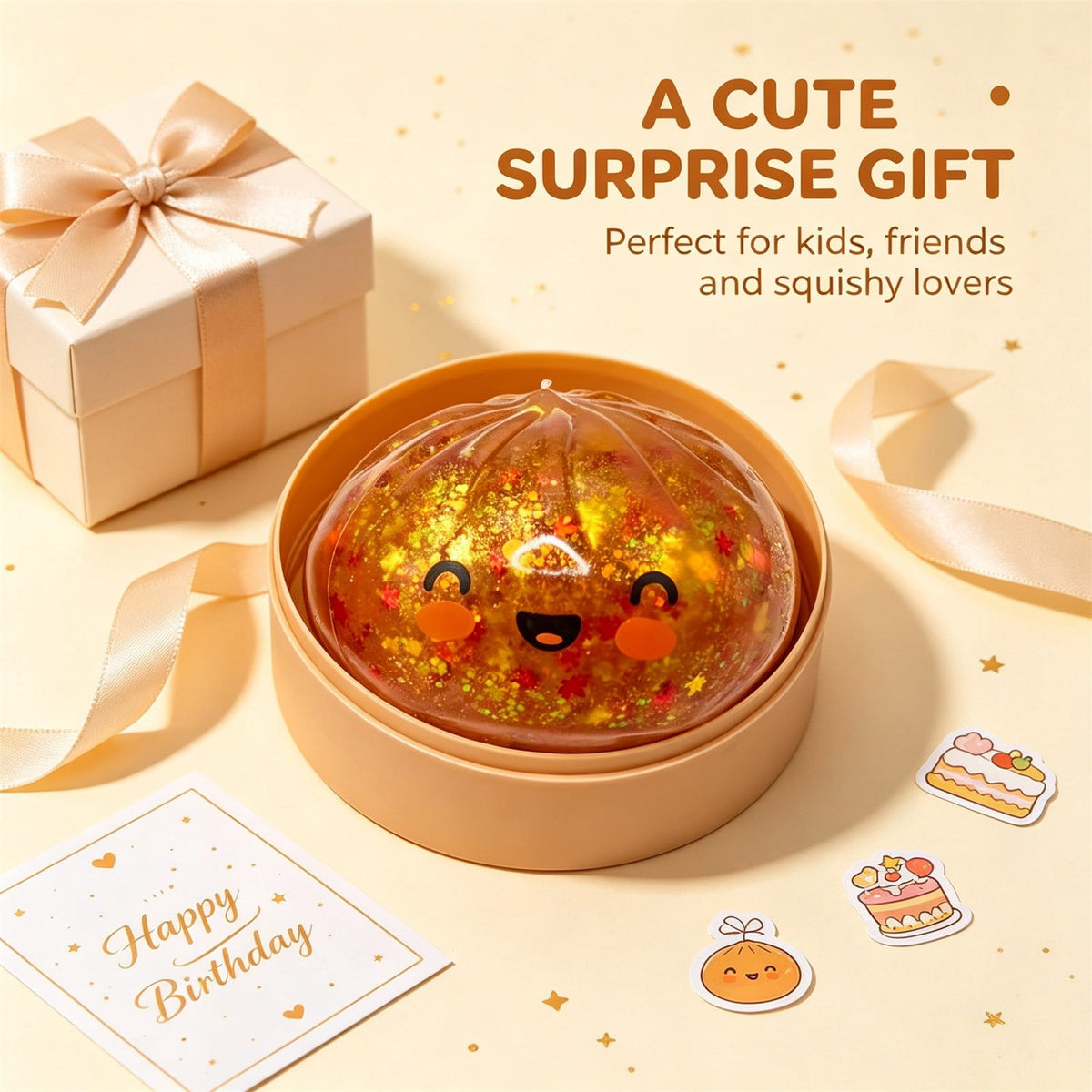 🍂 RMS Giant Glitter Dumpling – Fall Leaves Edition | Mystery Squishy with Rare Leaf-Filled Surprise