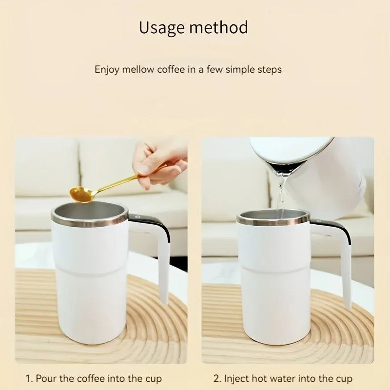 Revolutionary Smart Temperature Control Automatic Stirring Coffee Cup - Your Ultimate Rechargeable & Portable Travel Mug