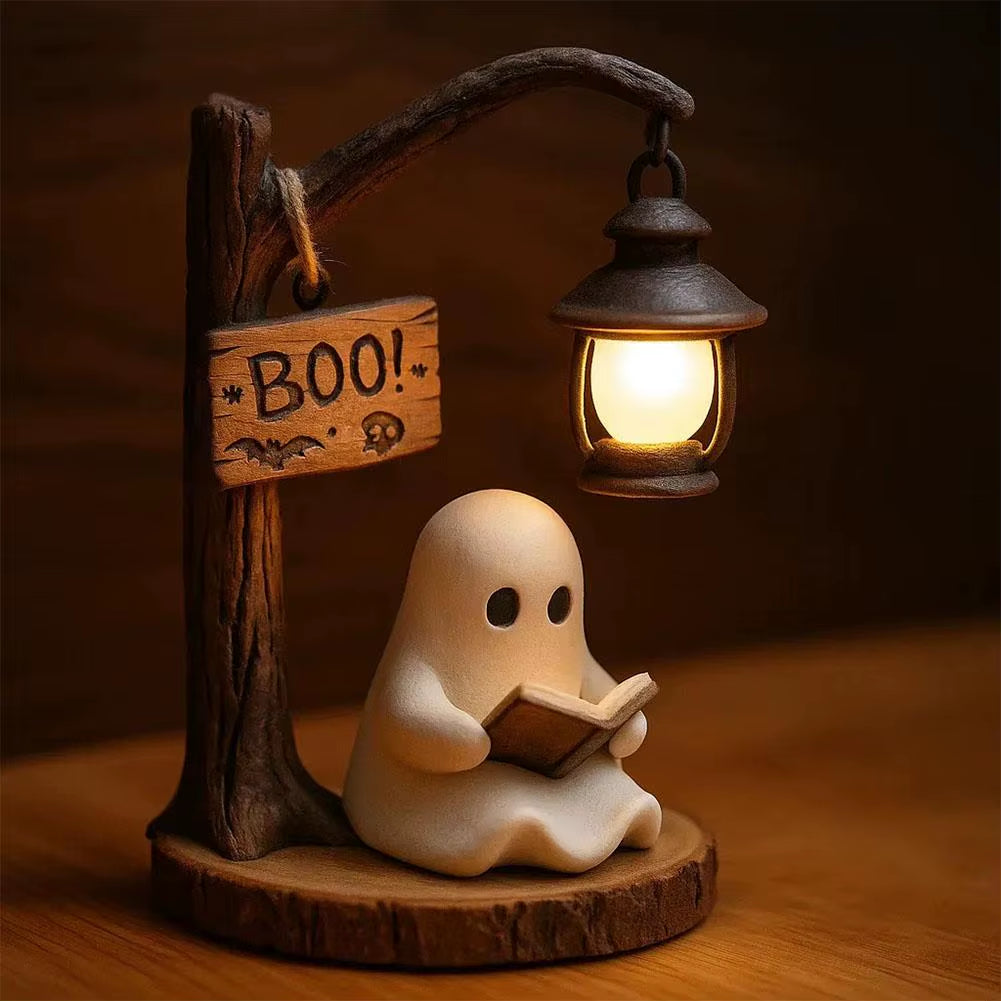👻 Cute Ghost 3D Resin Night Light – Halloween Bedroom & Home Decor