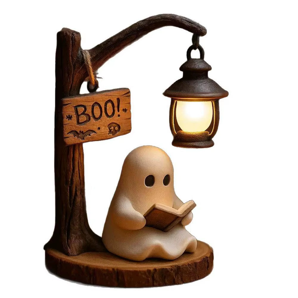 👻 Cute Ghost 3D Resin Night Light – Halloween Bedroom & Home Decor