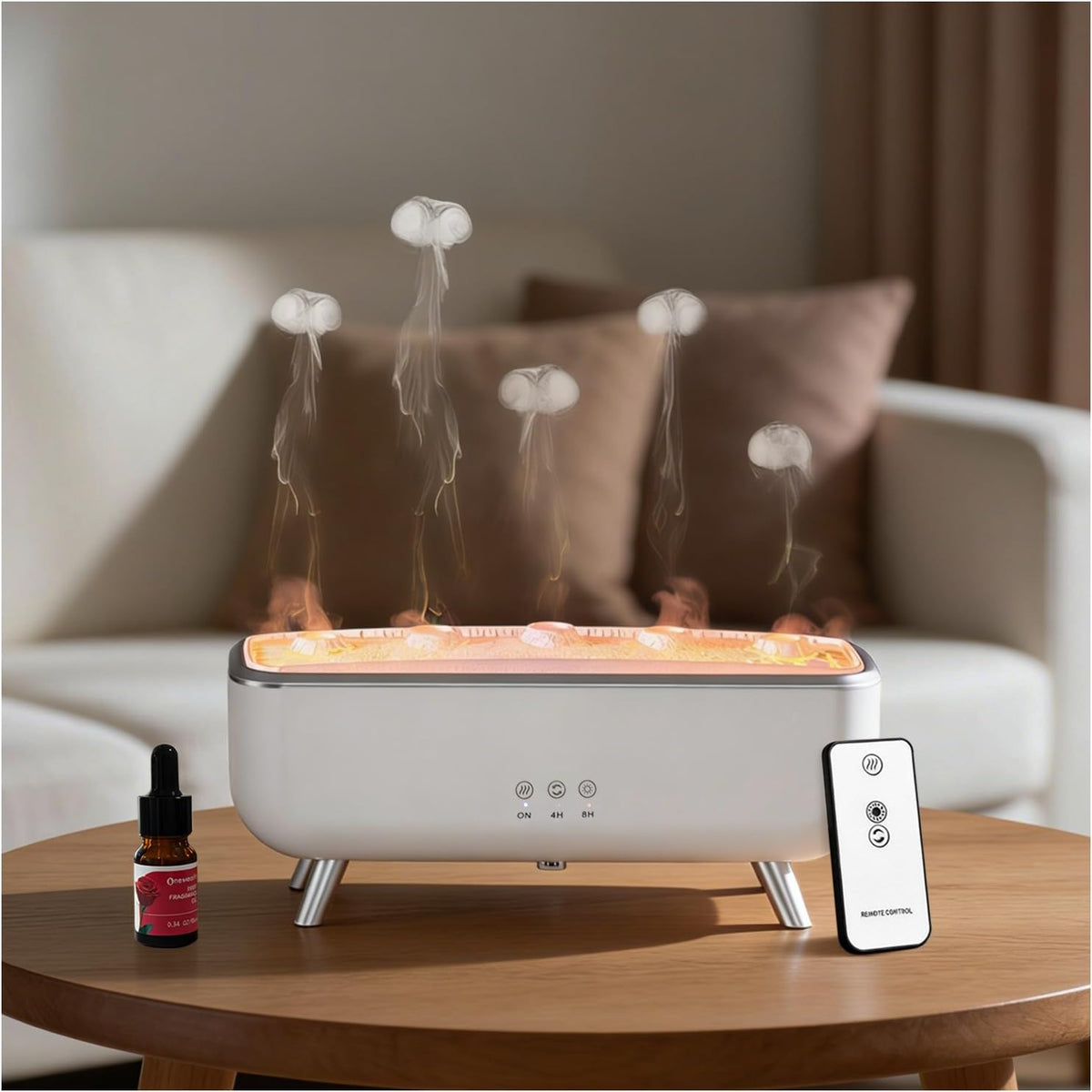 Transform Your Space with the Jellyfish Diffuser Humidifier - 300ML Ultrasonic Aromatherapy Essential Oil Diffuser with Colorful Lighting, Remote Control & 10-Hour Runtime for Large Rooms