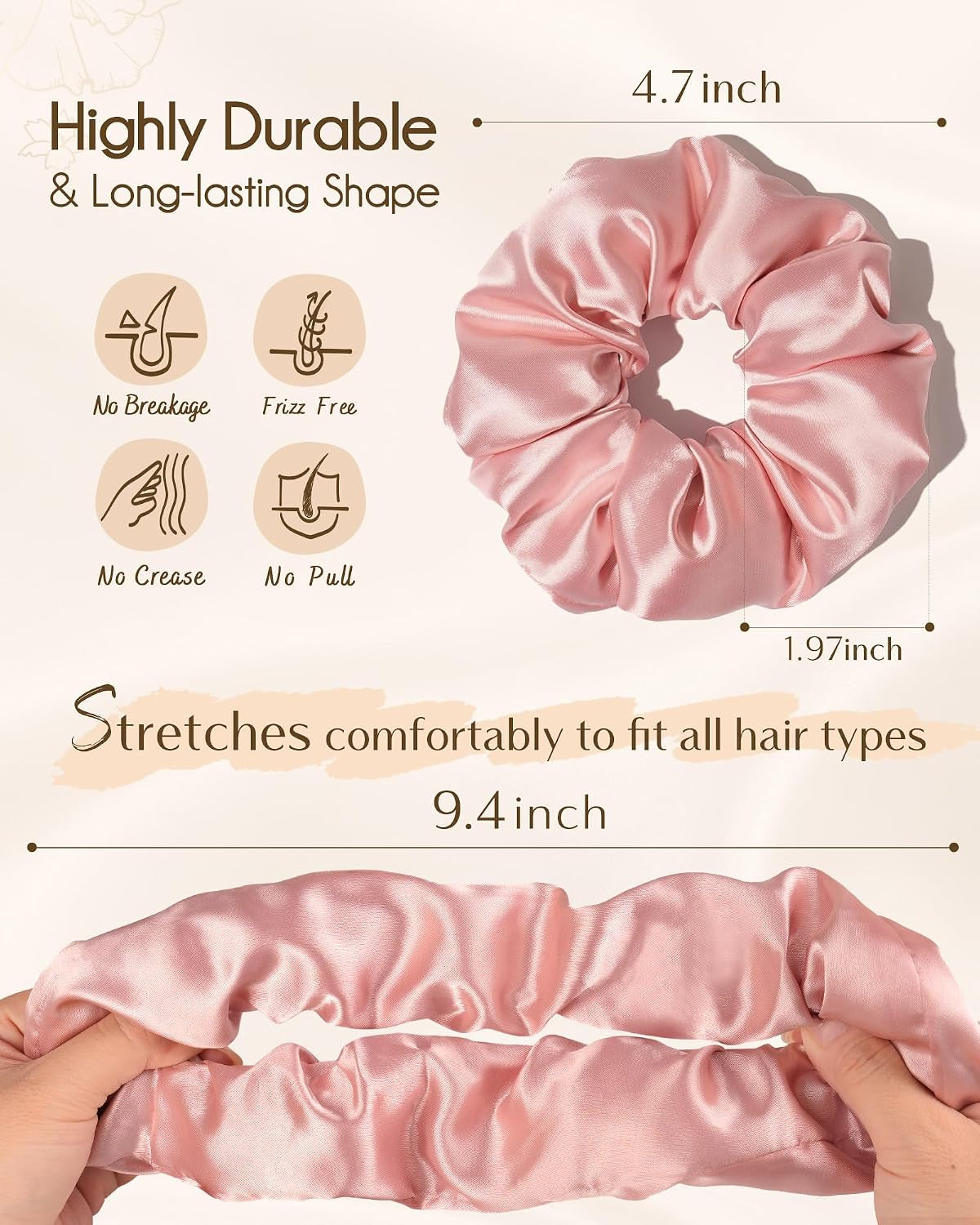 🎀✨ Silky Chic – 8-Piece Satin Scrunchie Set for Effortless, Elegant Hairstyles 💕💫