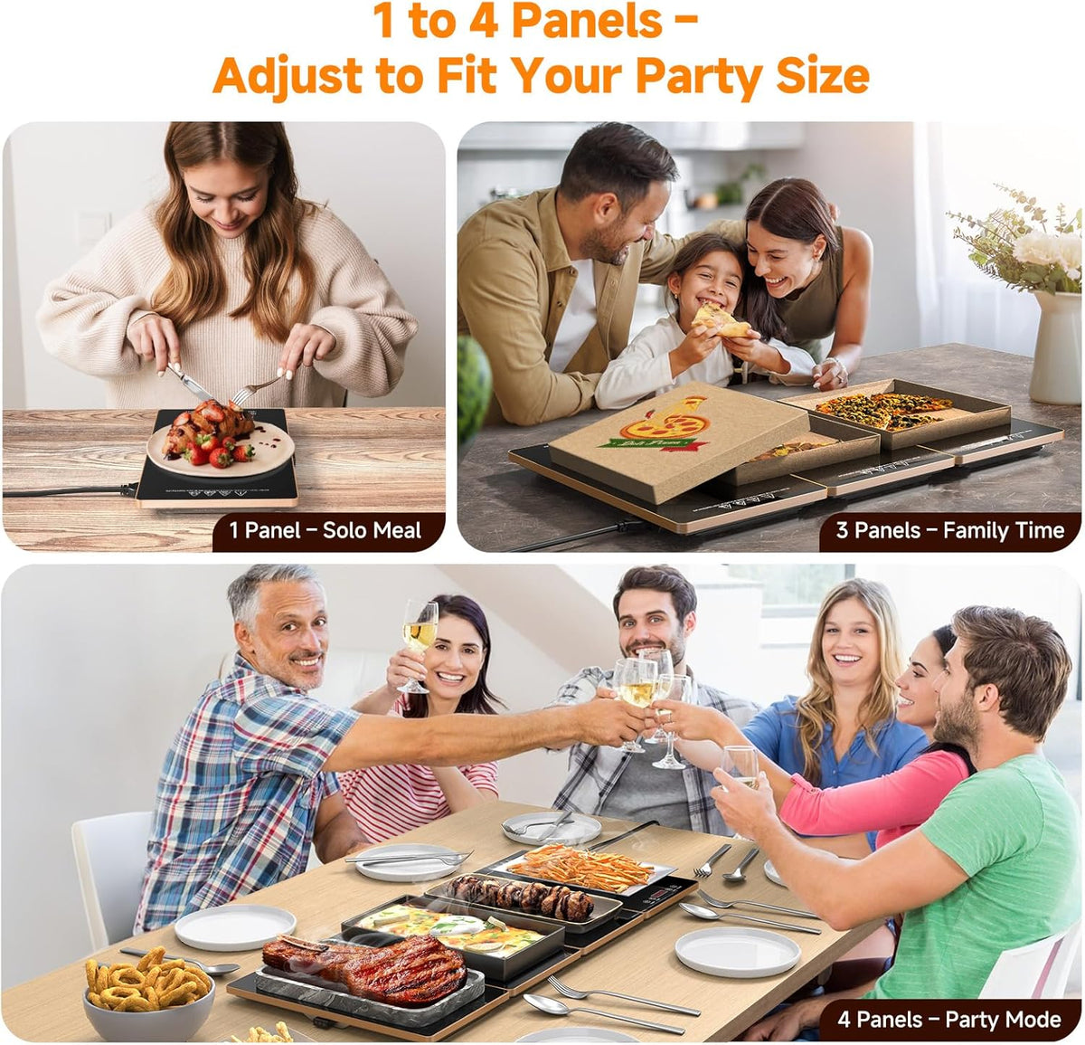 ✨ 4-in-1 Electric Food Warming Tray – Keep Meals Warm for Parties & Gatherings