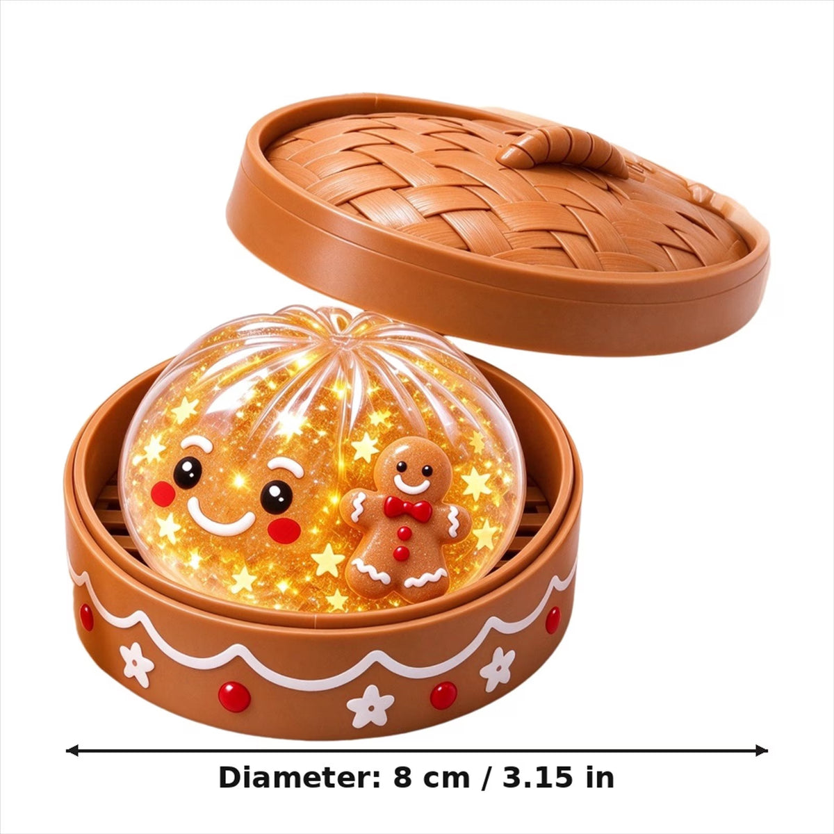 🎄 Giant Glitter Rainbow Dumpling Squishy – Gingerbread Man Edition | Mystery Christmas Bao Bun Fidget Toy
