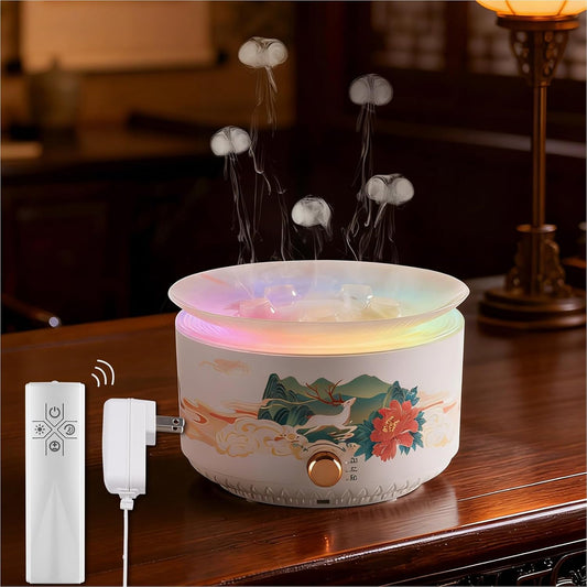 🪼✨ Jellyfish Glow – 360ml Ultrasonic Essential Oil Diffuser with 7-Color Lights & Remote Control 🤍🌈