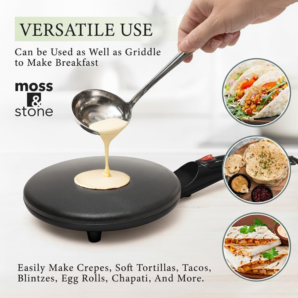 🥞 Easy Crepe Maker – 8" Electric Nonstick Griddle for Crepes & Breakfast
