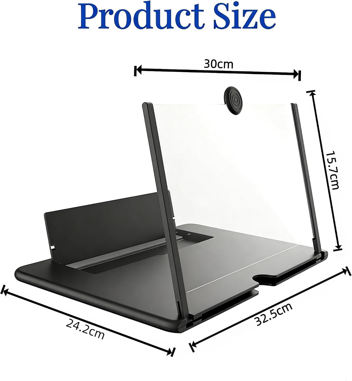 16-Inch Black Foldable Phone Screen Magnifier for Movies & Gaming