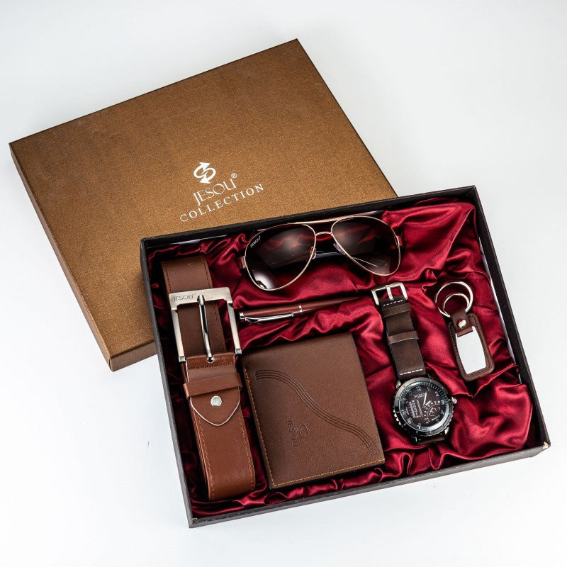Men’s Classic Gift Set – Watch, Belt & Wallet with Gift Box
