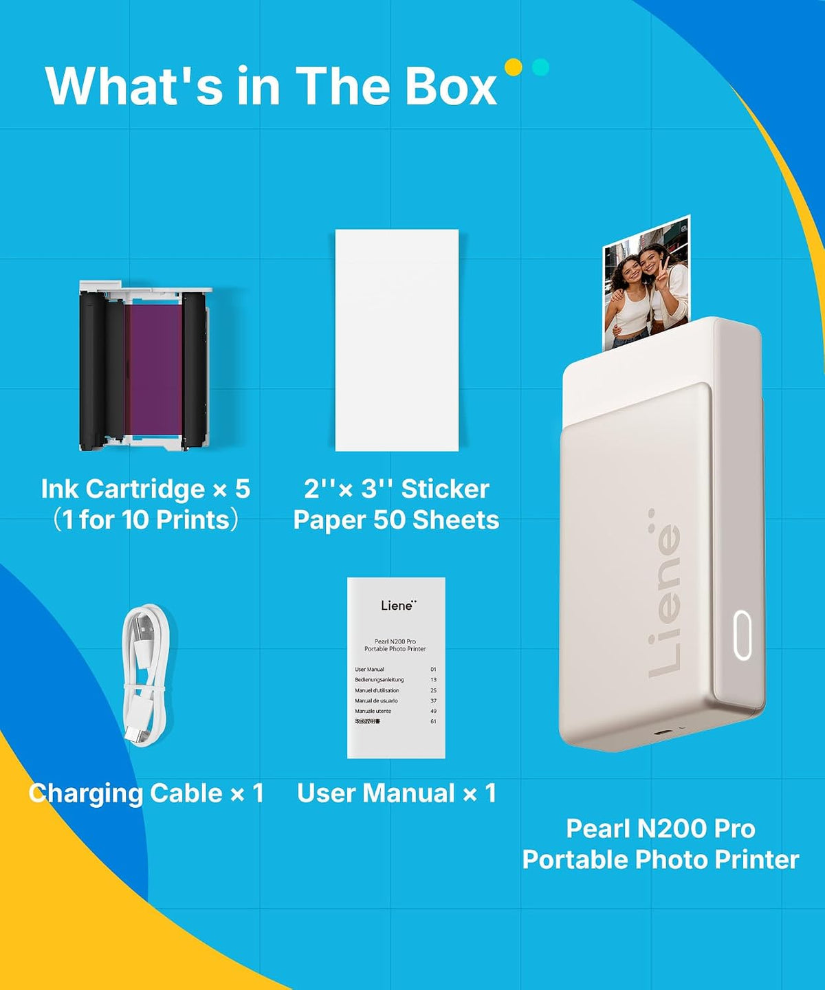 ✨ Pearl N200 Pro Mini Photo Printer – Portable Bluetooth Sticker Printer for iPhone & Smartphone