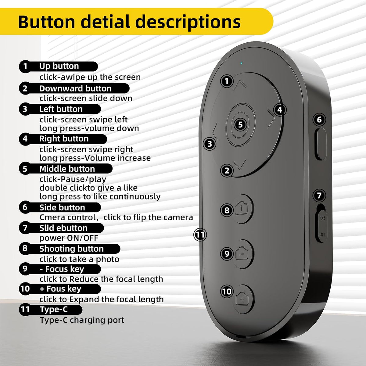 📱✨ TikTok Creator Remote – Bluetooth Camera Shutter, Zoom & Hands-Free Video Scrolling 🎥🔥