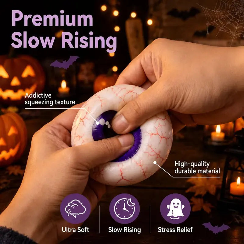 Halloween Cute Scary Ghost Maruko Mochi Squishy Toy Set - Soft Stretchy Squeeze Stress Relief Fidget Toys, Mini Portable Kids Sensory Item, Party Treat Bag Filler & Quirky Whimsical Gifts