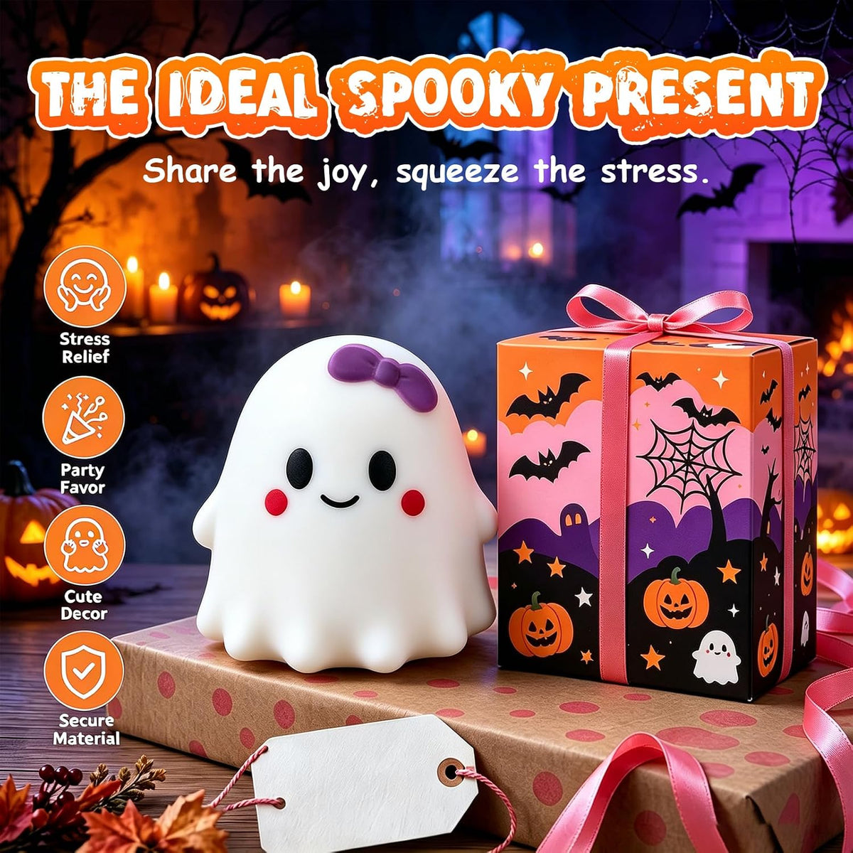 Ghost Squishy – Large Halloween Stress Relief & Fidget Toy 👻✨