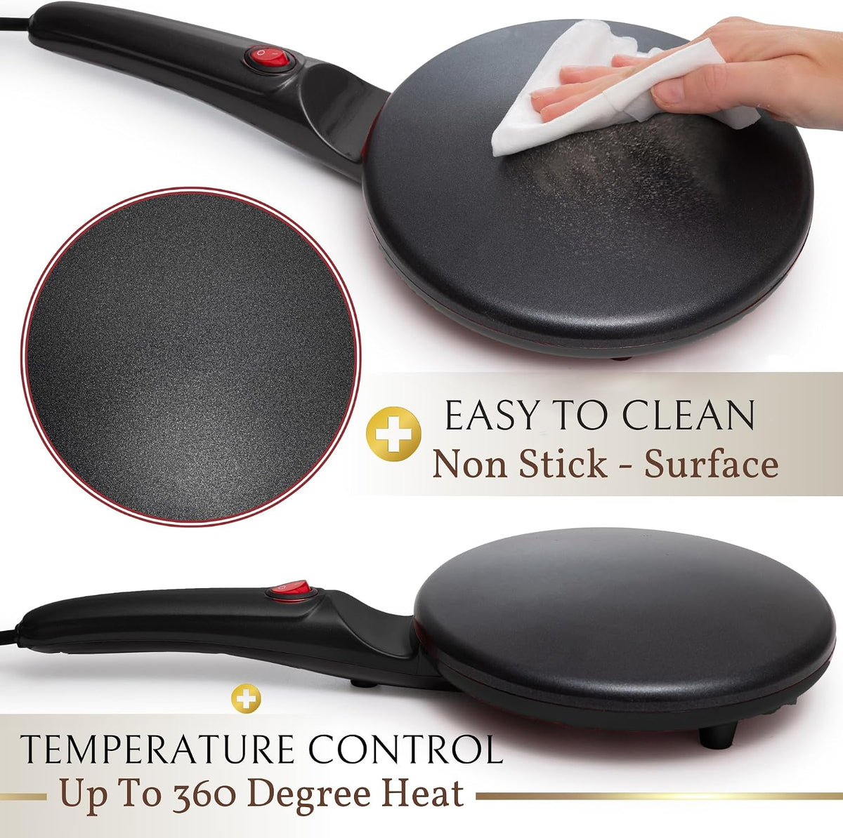 🥞 Easy Crepe Maker – 8" Electric Nonstick Griddle for Crepes & Breakfast
