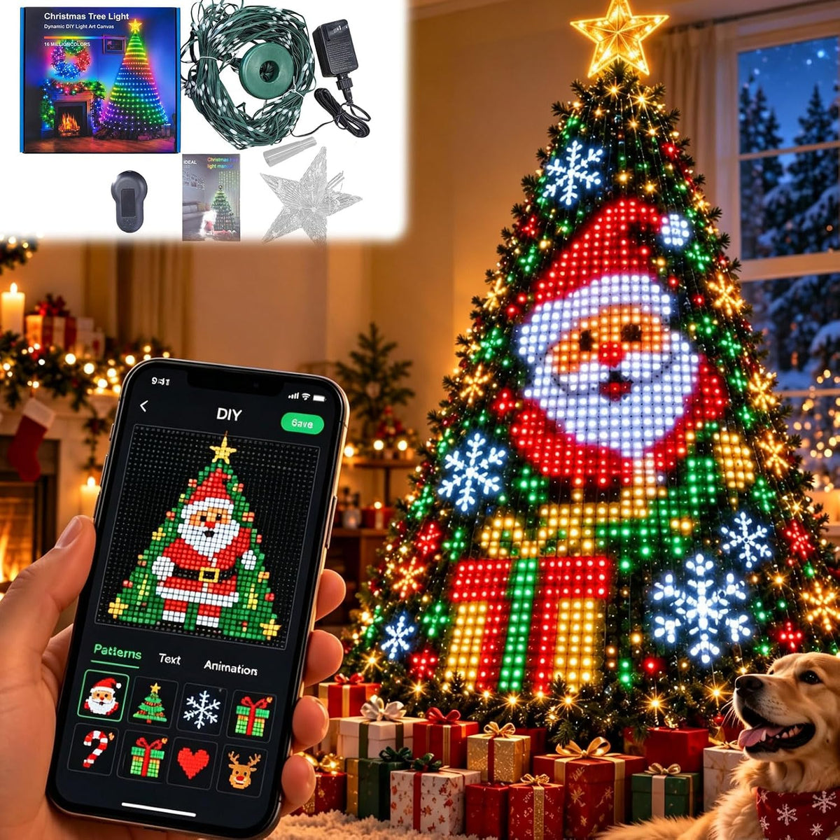 🎄✨ Pixel Magic – 7Ft Smart Animated Christmas Tree with DIY LED Light Shows 🎅�