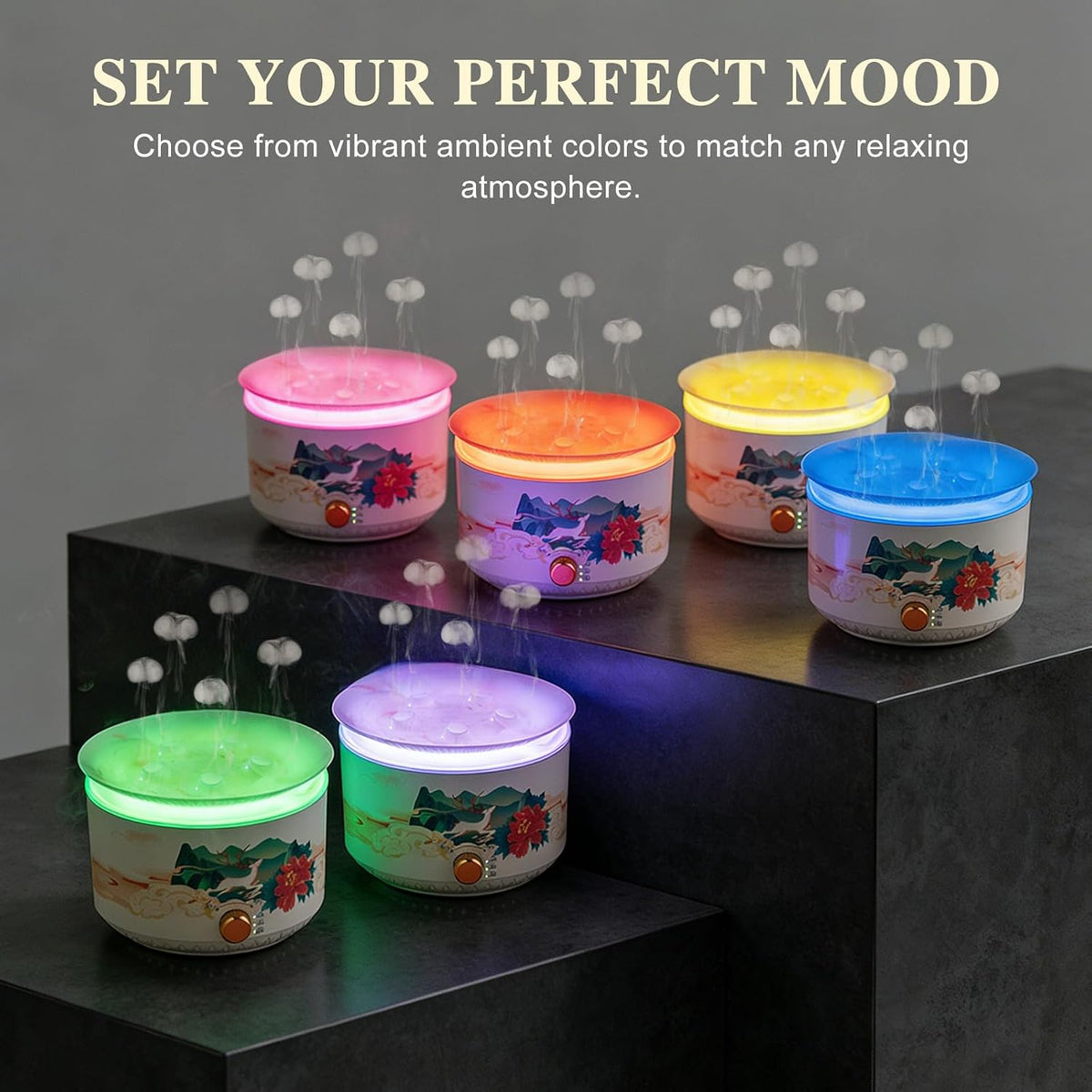 🪼✨ Jellyfish Glow – 360ml Ultrasonic Essential Oil Diffuser with 7-Color Lights & Remote Control 🤍🌈
