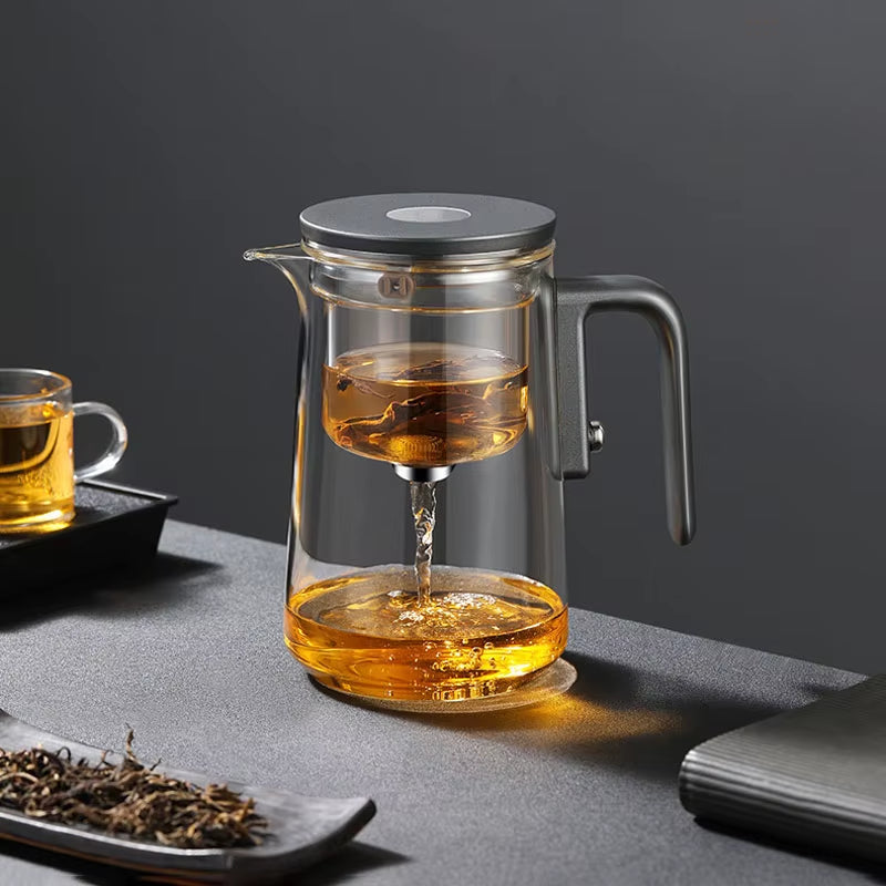 🍵✨ Steep. Click. Sip. – Magnetic Glass Tea Pot with One-Touch Tea Separation 🌿
