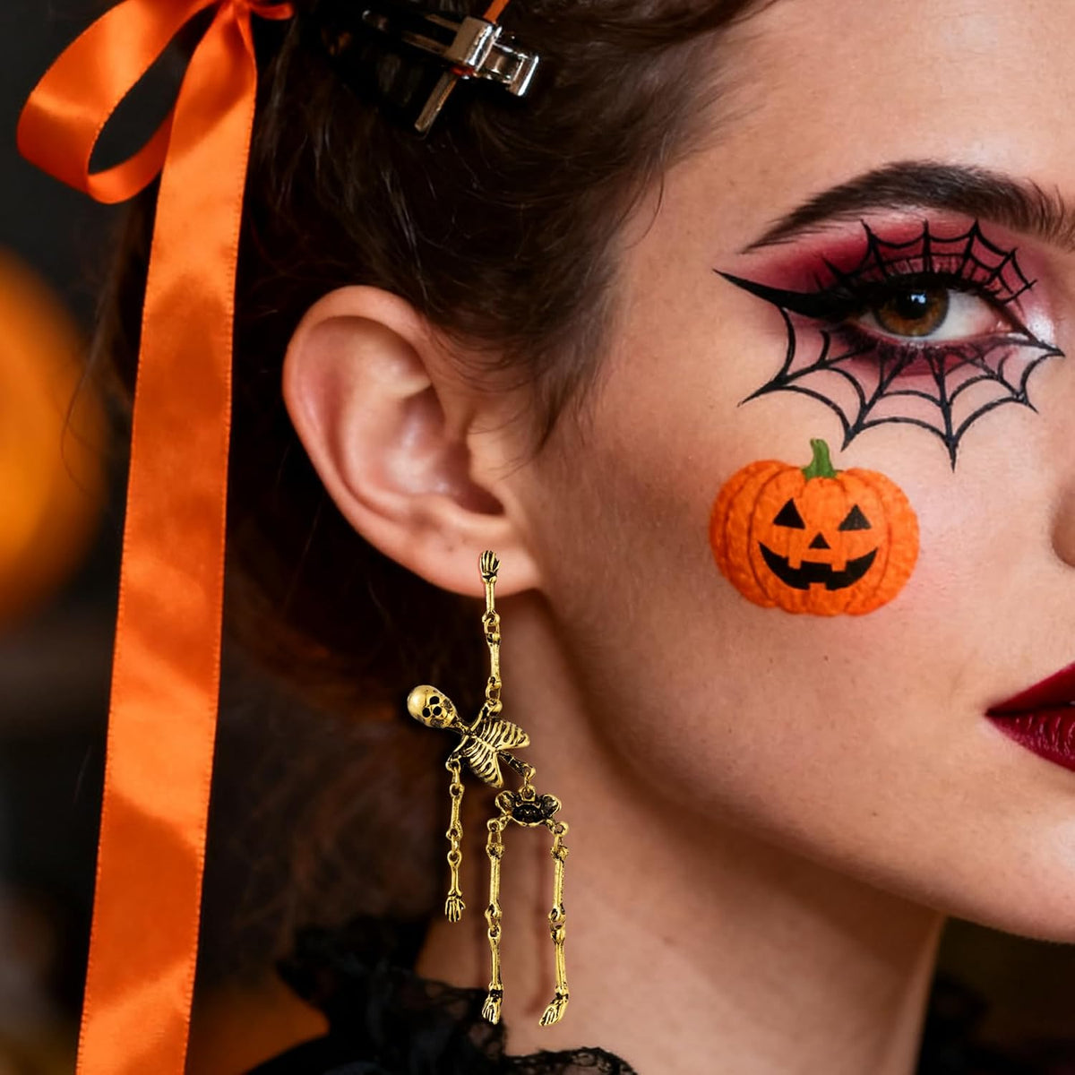 Halloween Earrings for Women Gothic Punk Skull Halloween Jewelry