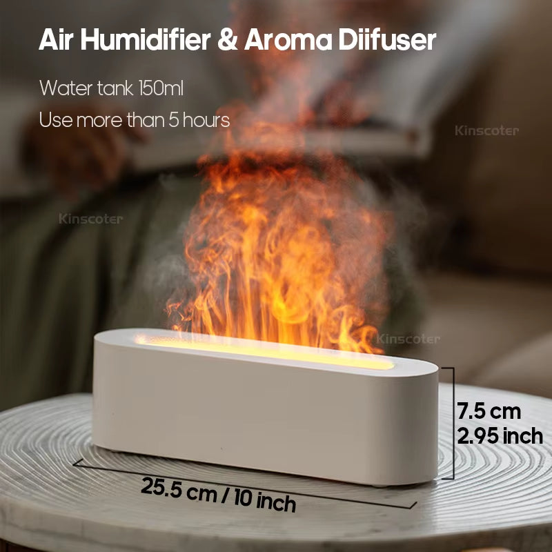 🔥✨ FlameGlow Aromatherapy Diffuser – Colorful Flame-Effect Humidifier with Cool Mist & Timer 🌿💧