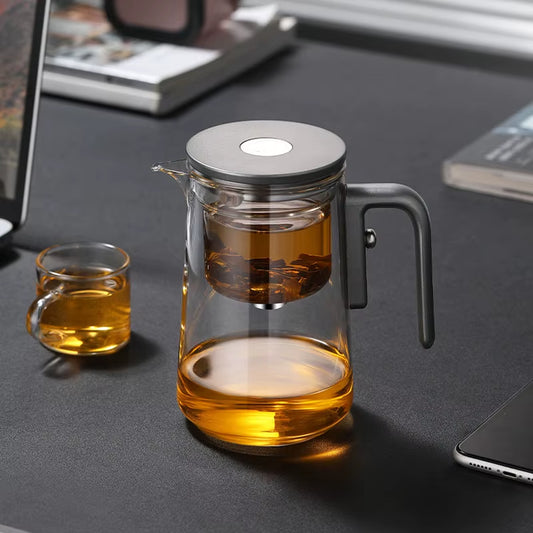 🍵✨ Steep. Click. Sip. – Magnetic Glass Tea Pot with One-Touch Tea Separation 🌿