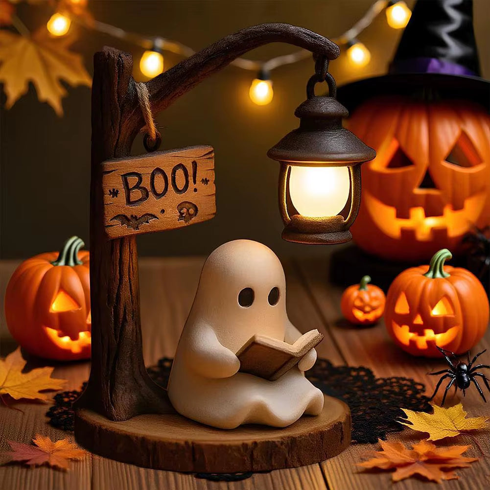 👻 Cute Ghost 3D Resin Night Light – Halloween Bedroom & Home Decor