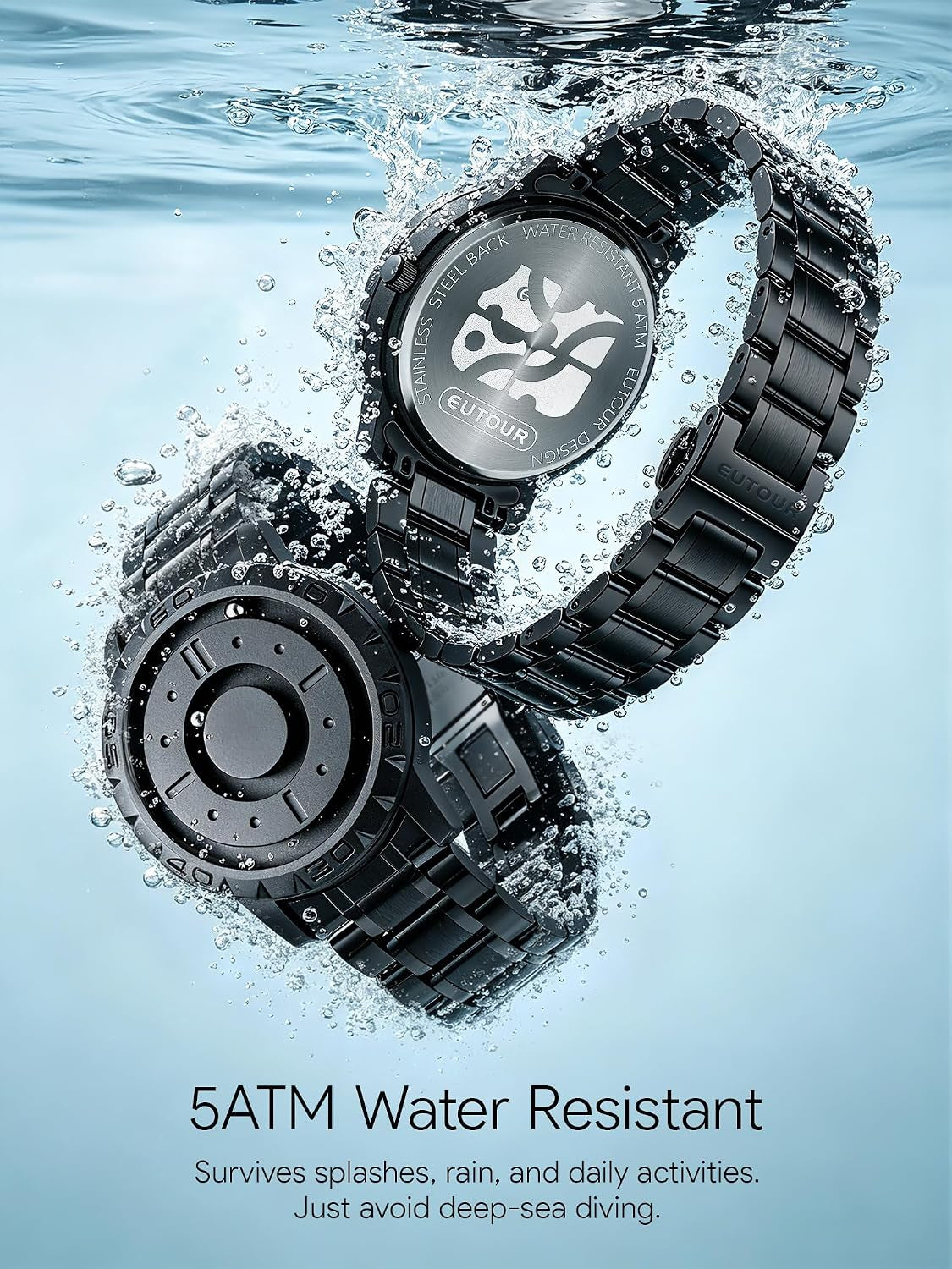 ⌚ Magnetic Floating Ball Watch – 40mm Swiss Quartz Statement Timepiece