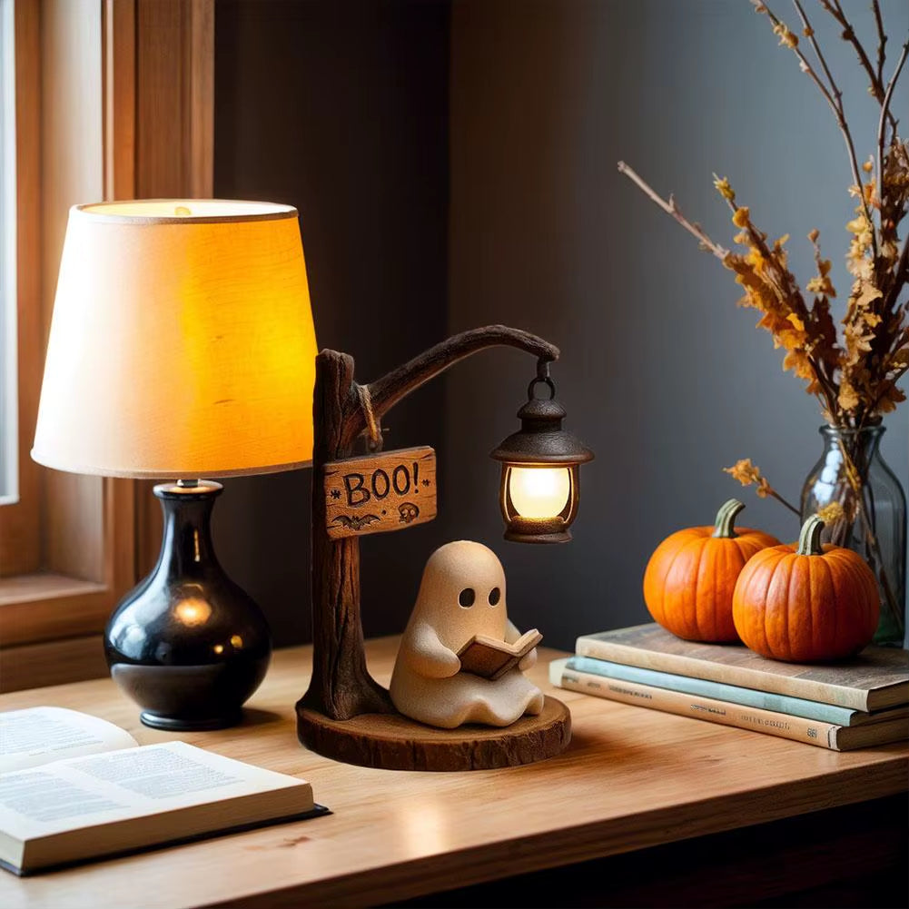 👻 Cute Ghost 3D Resin Night Light – Halloween Bedroom & Home Decor