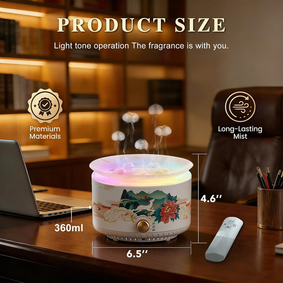 🪼✨ Jellyfish Glow – 360ml Ultrasonic Essential Oil Diffuser with 7-Color Lights & Remote Control 🤍🌈