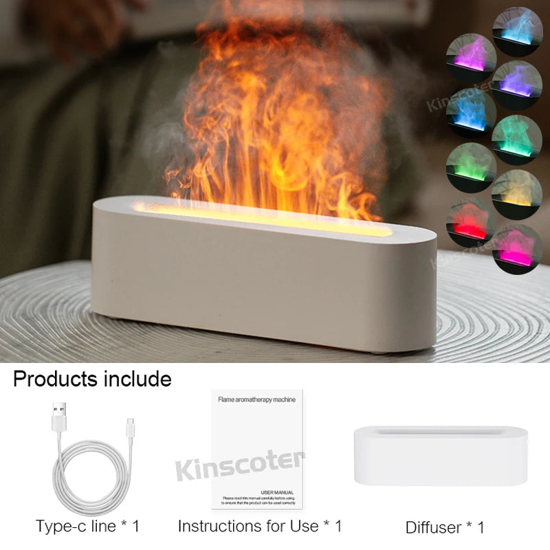 🔥✨ FlameGlow Aromatherapy Diffuser – Colorful Flame-Effect Humidifier with Cool Mist & Timer 🌿💧
