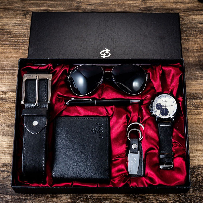 Men’s Classic Gift Set – Watch, Belt & Wallet with Gift Box