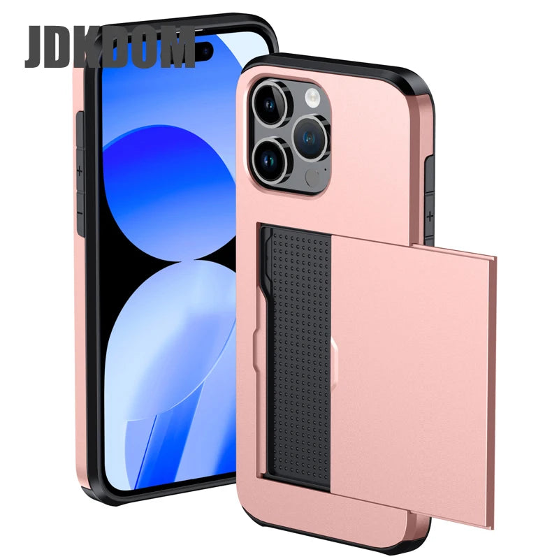 📱✨ Phone, Cards, Done! – iPhone Wallet Case with Hidden Slide-Out Card Holder 💳🖤