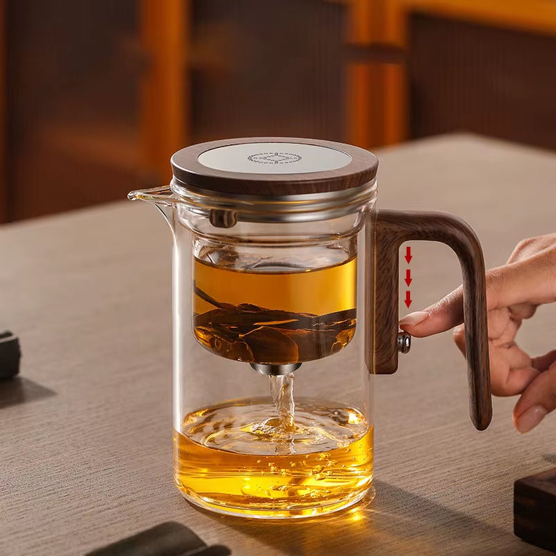 🍵✨ Steep. Click. Sip. – Magnetic Glass Tea Pot with One-Touch Tea Separation 🌿