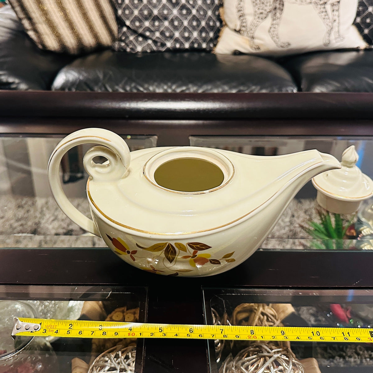 🍂🍵 Autumn in Every Pour – Vintage Halls Jewel Tea Autumn Leaf Teapot ✨🏡